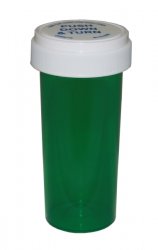 Pharmacy Vials with Reversible Cap, GREEN 60 Dram Dual Purpose, Caps Included [QTY. 115]
