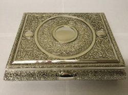 Antique Rectangle Silver Box with Lid