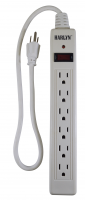 Harlyn Power Strip Surge Protector - 6 Outlets - 2 ft cord - 15A - 125V - 1875W - 600 Joules