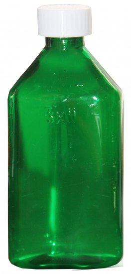 Pharmacy Oval Bottle GREEN 03 oz with CR Caps Included [QTY. 100] - Click Image to Close