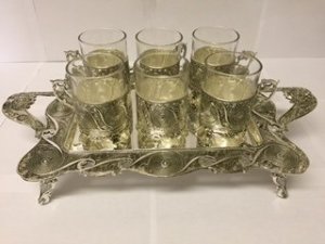 6 Piece Tea Cup Set with Tray