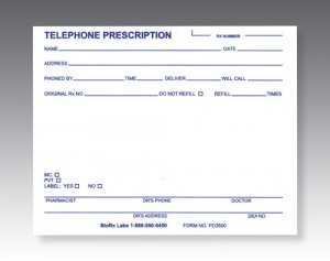 Pharmacy Telephone Prescription Pads PD2600 (100 Pads)