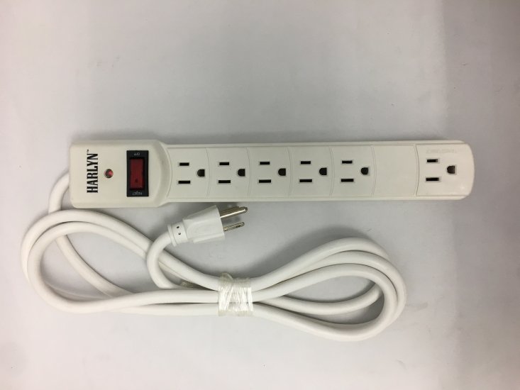 Harlyn Power Strip Surge Protector - 6 Outlets - 6 ft cord - 15A - 125V - 1875W - 600 Joule - Click Image to Close
