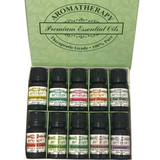 Top Essential Oil Gift Set - Best 10 Aromatherapy Oil - Eucalyptus, Peppermint, Lemongrass, Rosemary, Lavender, Frankincense, Or - Click Image to Close