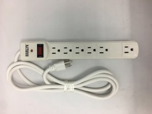 Harlyn Power Strip Surge Protector - 6 Outlets - 6 ft cord - 15A - 125V - 1875W - 600 Joule
