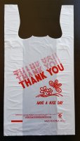 Plastic Bag White 18" x 8" x 27" (Jumbo) 400 per Case [Thank you Print]