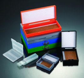 Storage Boxes for Slides, with Nickel Plated Clasp and Hinge Pin, Color: White (QTY. 1)