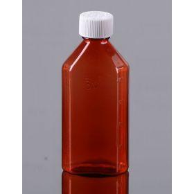 Pharmacy Oval Bottle AMBER 04 oz with CR Caps Included [QTY. 100]