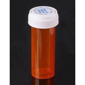 Pharmacy Vials with Reversible Cap, AMBER 16 Dram Dual Purpose, Caps Included [QTY. 240]