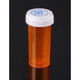 Pharmacy Vials with Reversible Cap, AMBER 40 Dram Dual Purpose, Caps Included [QTY. 130]