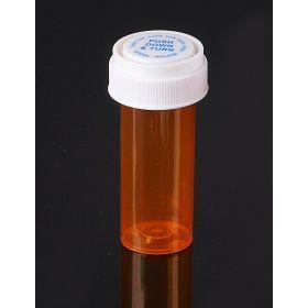 Pharmacy Vials with Reversible Cap, AMBER 08 Dram Dual Purpose, Caps Included [QTY. 410]