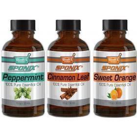 Top Essential Oil Gift Set - Best 3 Aromatherapy Oil - Cinnamon, Orange, Pepper - Therapeutic Grade and Premium Quality - 1 oz