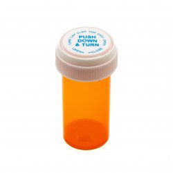 Pharmacy Vials with Reversible Cap, AMBER 13 Dram Dual Purpose, Caps Included [QTY. 275]