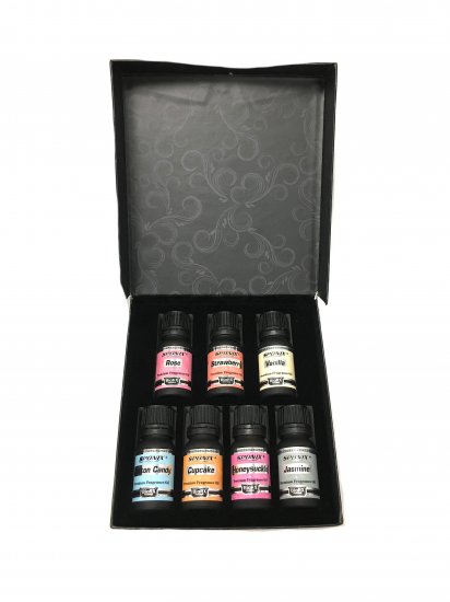 Top Fragrance Oil Gift Set - Best 7 Scented Perfume Oil -Cotton Candy, Frosted Cupcake, Honeysuckle, Jasmine, Rose Strawberry & - Click Image to Close