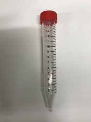 Centrifuge Tubes Conical-Bottom Flat, PP, 15 mL, Non-Sterile, Cap Color: Red (QTY. 500 per Case)