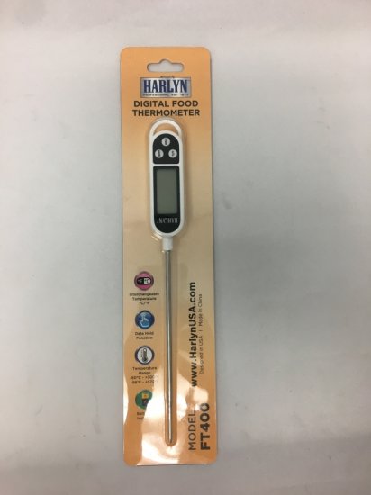 Harlyn FT400 Instant-Read Digital Meat/Food Thermometer - Digital LCD - Kitchen, Indoor, Outdoor Cooking - Grill and BBQ - Click Image to Close