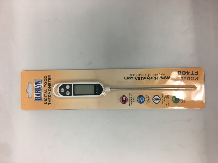 Harlyn FT400 Instant-Read Digital Meat/Food Thermometer - Digital LCD - Kitchen, Indoor, Outdoor Cooking - Grill and BBQ - Click Image to Close