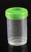 Specimen Containers, with ID Label, 4 oz/120mL, Sterile, Cap Color: Green (QTY. 80 per Case)