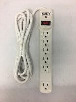 Harlyn Power Strip Surge Protector - 6 Outlets - 10 ft cord - 15A - 125V - 1875W - 600 Joules