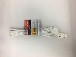 Harlyn EC1012 Indoor Outdoor Extension Cord - 12 Feet - White - 16 AWG Gauge - 1625 Watts - 13 Amp - 3 two-pronged outlets