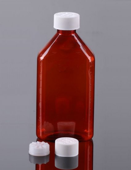 Pharmacy Oval Bottle AMBER 12 oz with CR Caps Included [QTY. 50] - Click Image to Close