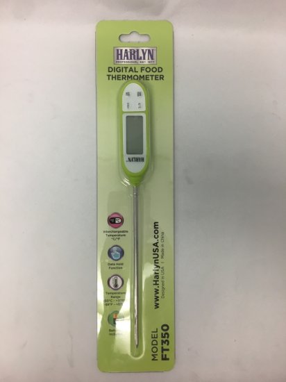 Harlyn FT350 Instant-Read Digital Meat/Food Thermometer - Digital LCD - Kitchen, Indoor, Outdoor Cooking - Grill and BBQ - Click Image to Close