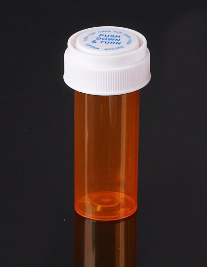 Pharmacy Vials with Reversible Cap, AMBER 08 Dram Dual Purpose, Caps Included [QTY. 410] - Click Image to Close