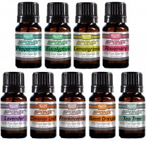 Top Essential Oil Gift Set - Best 9 Aromatherapy Oils -Pepprmnt,Eucalypts,Lemongrss,Rosemry, Lvndr,Cinnmn,Frank,Orange,TeaTree