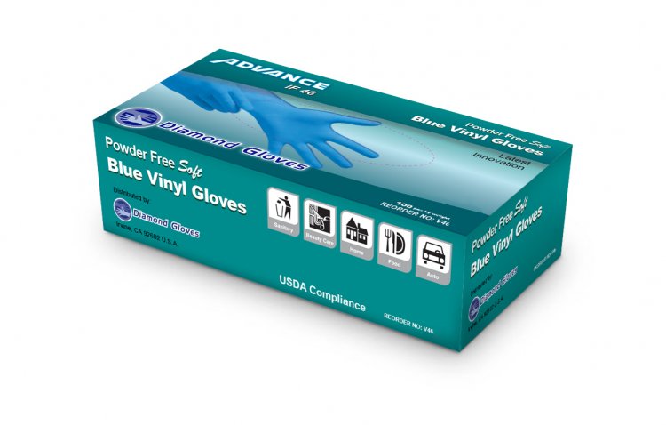 Blue Vinyl Standard Gloves (Powder Free) Size: Large (10 boxes of 100 gloves) QTY/Case: 1,000 Gloves per case - Click Image to Close