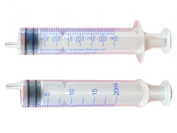 Oral Syringe 20ml (Qty 50) Individually wrapped - Click Image to Close