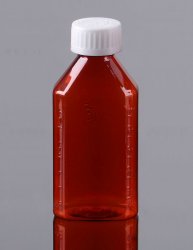 Pharmacy Oval Bottle AMBER 03 oz with CR Caps Included [QTY. 100]