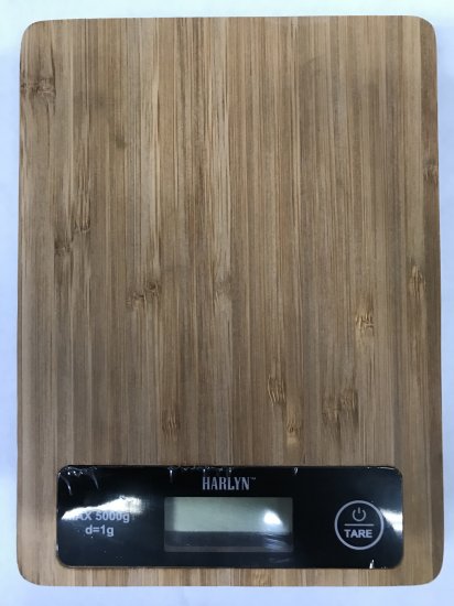 Harlyn Bamboo Digital LCD Kitchen Scale - Natural Bamboo - Click Image to Close