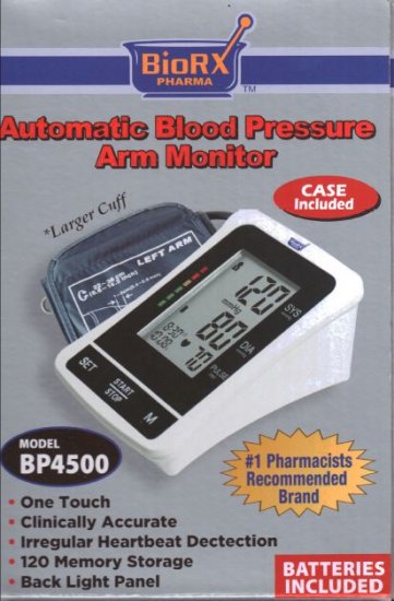 Arm-type Fully Digital Automatic Blood Pressure Monitor (Large Cuff + Backlight Function) - Click Image to Close