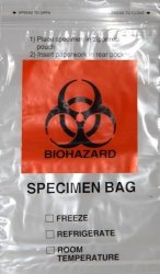 Specimen Bag 6"x9" (1,000 per Case) Biohazard Bag with Extra Pocket