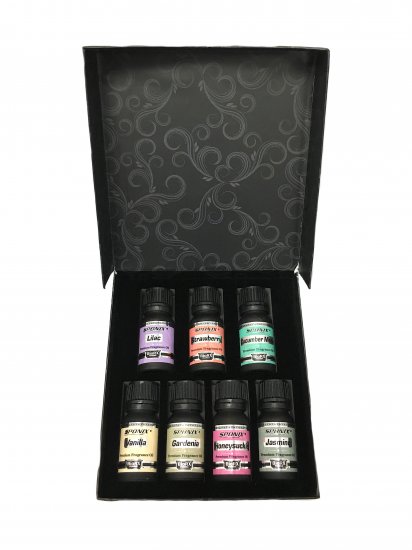 Top Fragrance Oil Gift Set - Best 7 Scented Perfume Oil - Jasmine, Cucumber Melon, Gardenia,Honeysuckle, Strawberry, Lilac & Van - Click Image to Close