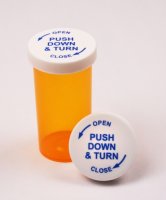Pharmacy Vials with Child Resistant Cap, AMBER 40 Dram, Caps Included [QTY. 180]