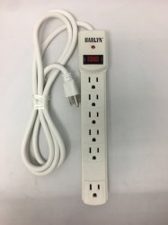 Harlyn Power Strip Surge Protector - 6 Outlets - 6 ft cord - 15A - 125V - 1875W - 600 Joule