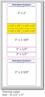 Pharmacy Label Thermal, Size: 3 7/8" x 8 1/4"