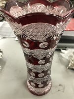 Red Glass Vase 24cm