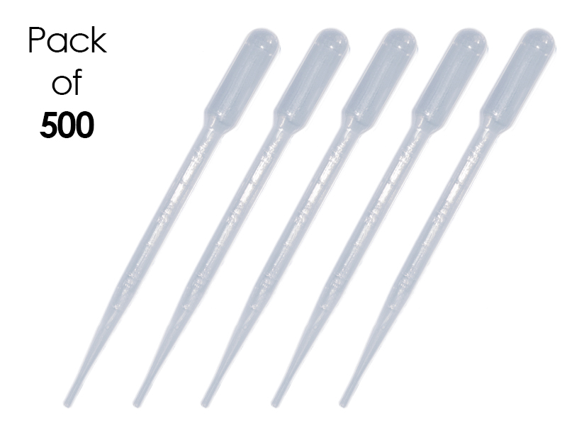 Plastic Transfer Pipettes 3ml, Graduated, Pack of 100