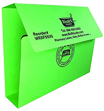 Pharmacy Prescription Folder (Green) with 1-inch Spine, 100 per Pack - Click Image to Close