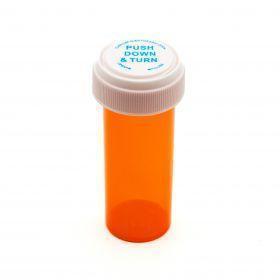 Pharmacy Vials with Reversible Cap, AMBER 40 Dram Dual Purpose, Caps Included [QTY. 130]