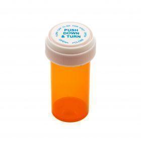 Pharmacy Vials with Reversible Cap, AMBER 13 Dram Dual Purpose, Caps Included [QTY. 275]